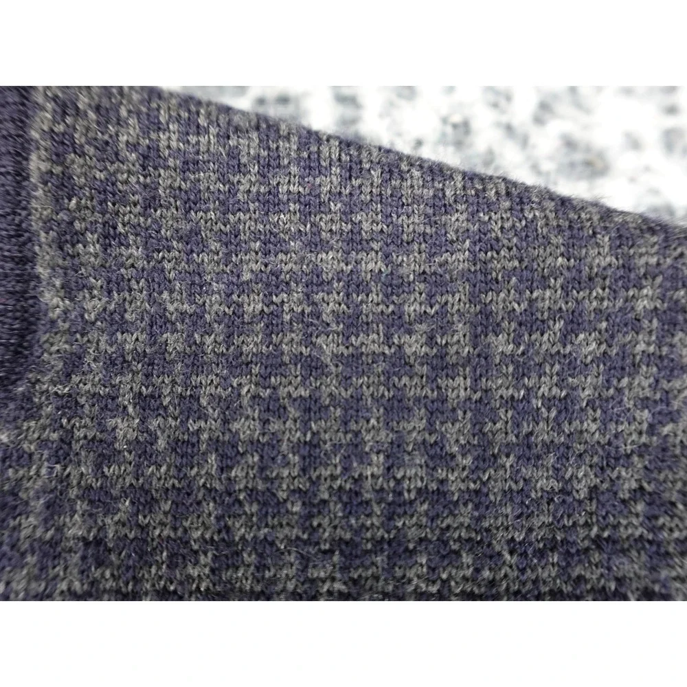 Brooks Brothers Sweater Vest Mens Large Blue Excellent Merino Wool Houndstooth